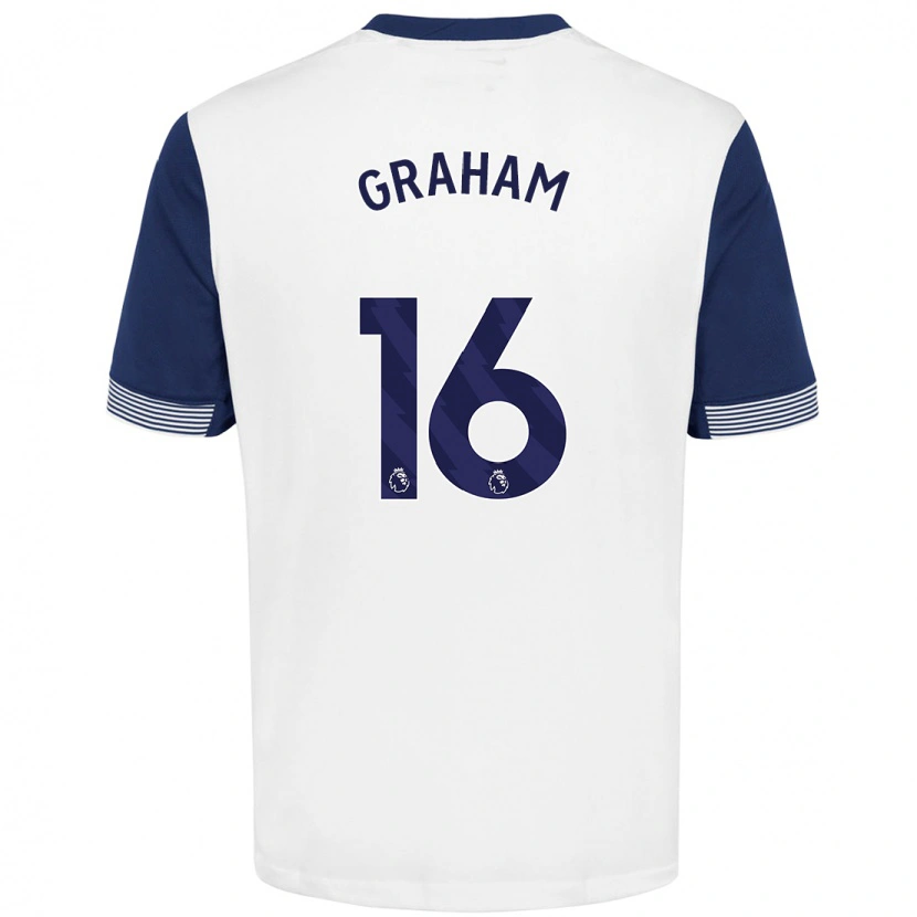 Danxen Niño Camiseta Kit Graham #16 Blanco Azul 1ª Equipación 2024/25 La Camisa México