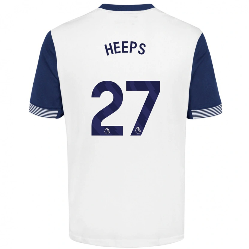 Danxen Niño Camiseta Eleanor Heeps #27 Blanco Azul 1ª Equipación 2024/25 La Camisa México