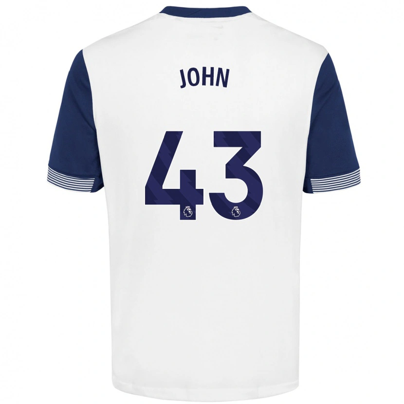 Danxen Niño Camiseta Nile John #43 Blanco Azul 1ª Equipación 2024/25 La Camisa México