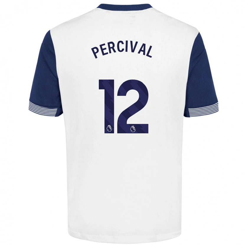 Danxen Niño Camiseta Ria Percival #12 Blanco Azul 1ª Equipación 2024/25 La Camisa México