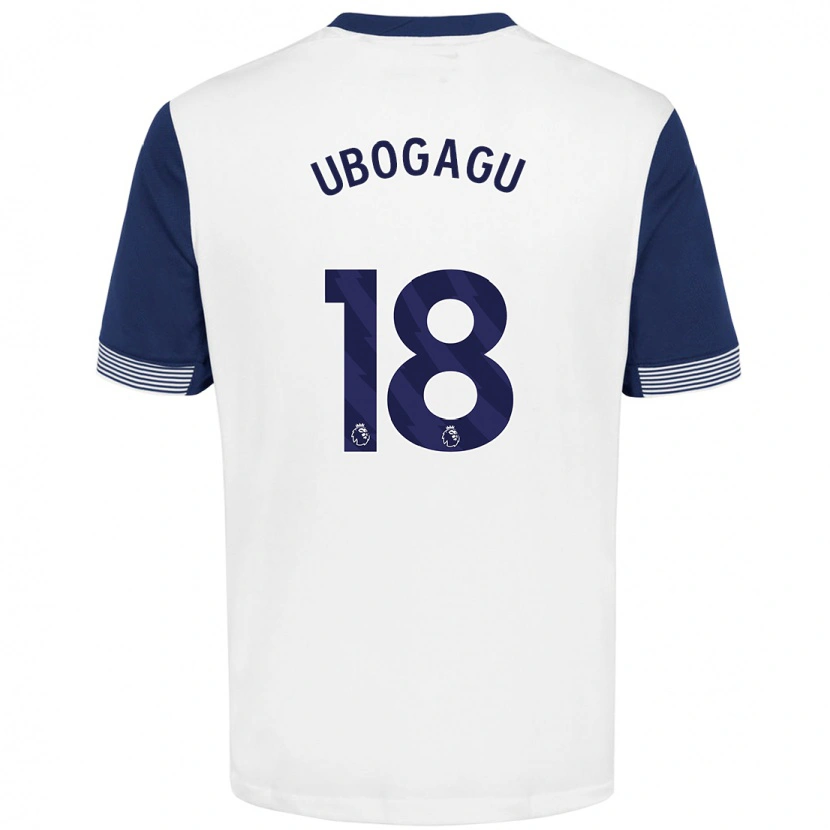 Danxen Niño Camiseta Chioma Ubogagu #18 Blanco Azul 1ª Equipación 2024/25 La Camisa México