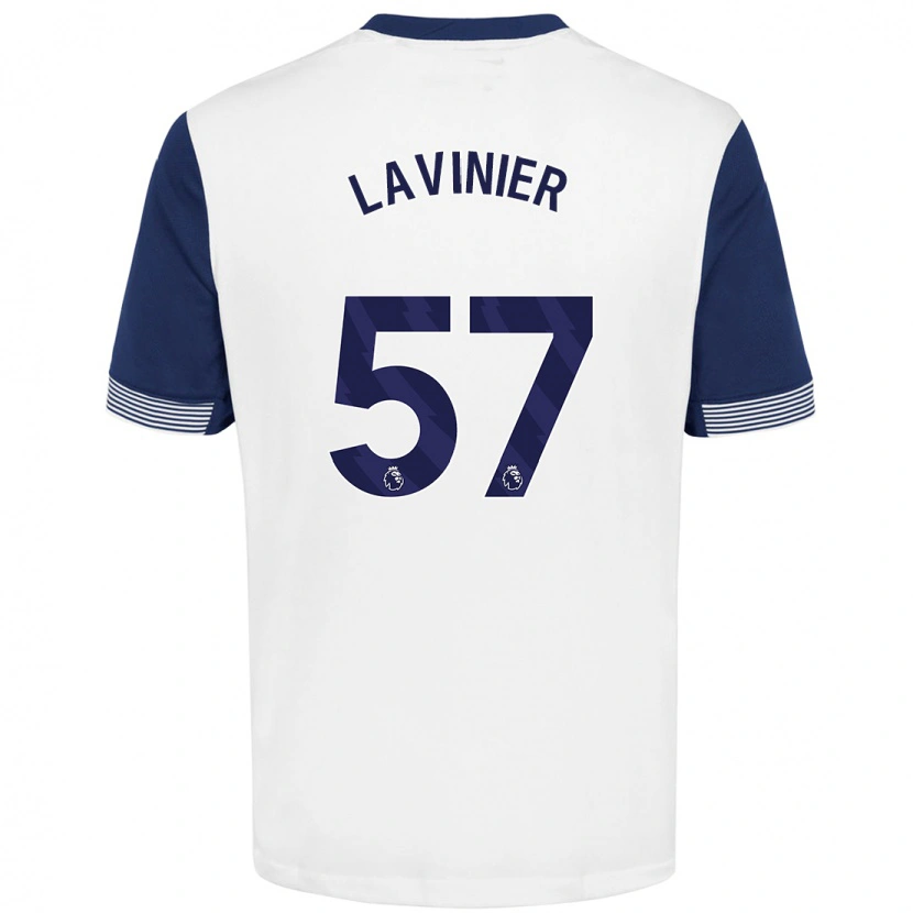 Danxen Niño Camiseta Marcel Lavinier #57 Blanco Azul 1ª Equipación 2024/25 La Camisa México