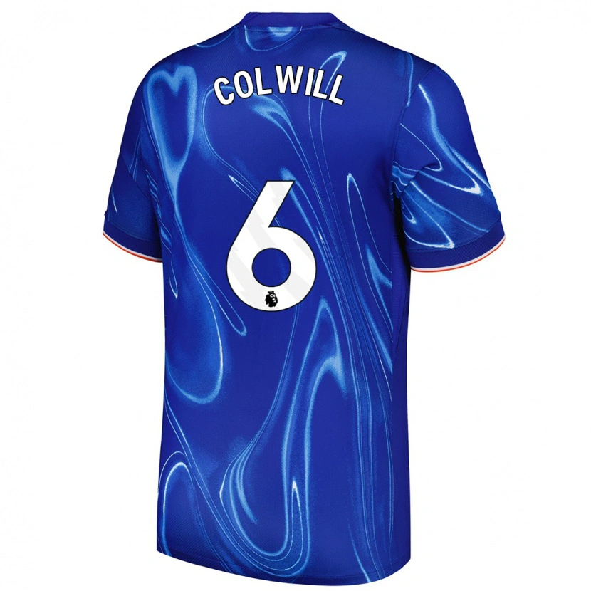 Danxen Niño Camiseta Levi Colwill #6 Azul Blanco 1ª Equipación 2024/25 La Camisa México
