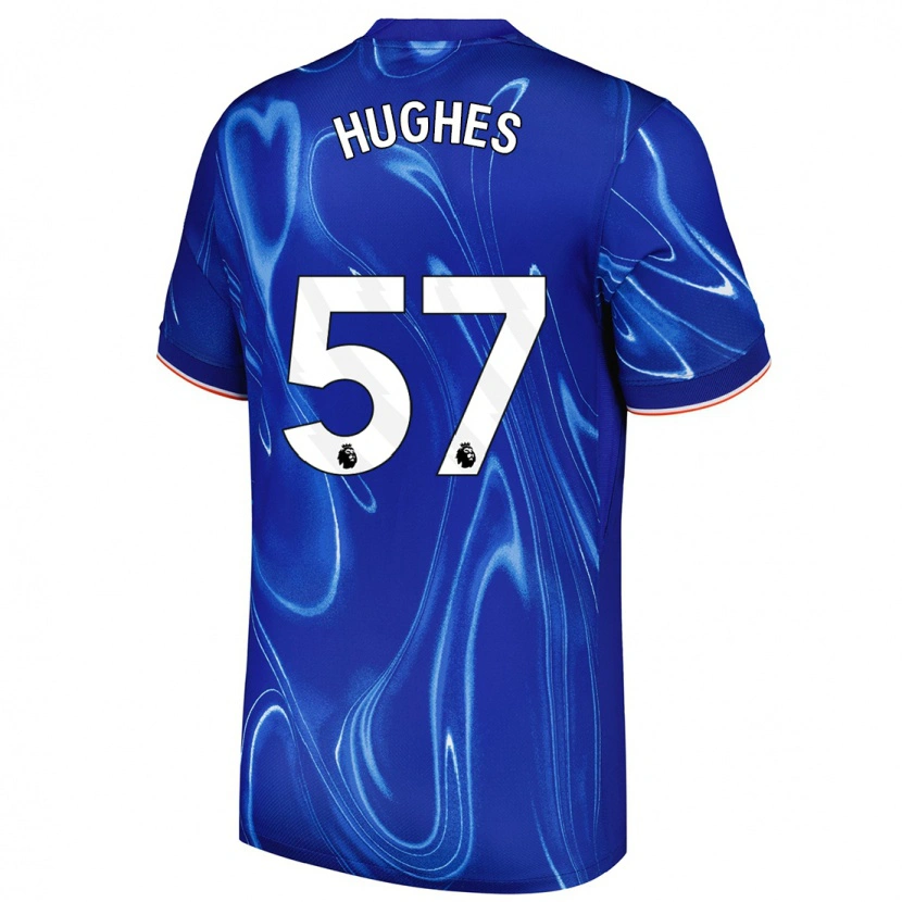 Danxen Niño Camiseta Brodi Hughes #57 Azul Blanco 1ª Equipación 2024/25 La Camisa México