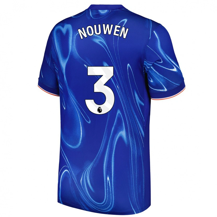 Danxen Niño Camiseta Aniek Nouwen #3 Azul Blanco 1ª Equipación 2024/25 La Camisa México
