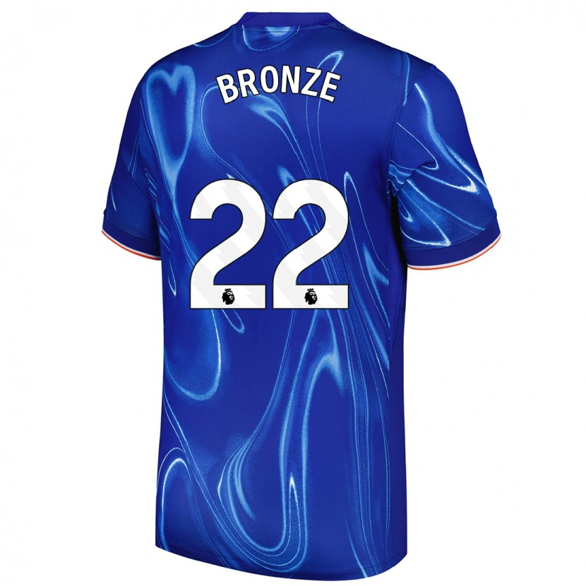 Danxen Niño Camiseta Lucy Bronze #22 Azul Blanco 1ª Equipación 2024/25 La Camisa México