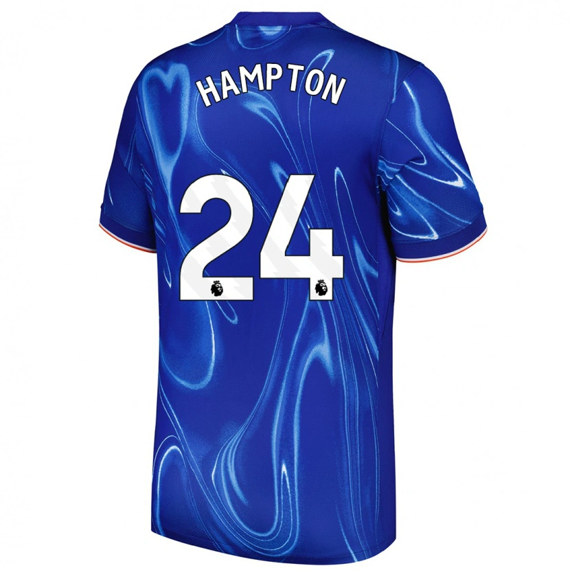 Danxen Niño Camiseta Hannah Hampton #24 Azul Blanco 1ª Equipación 2024/25 La Camisa México