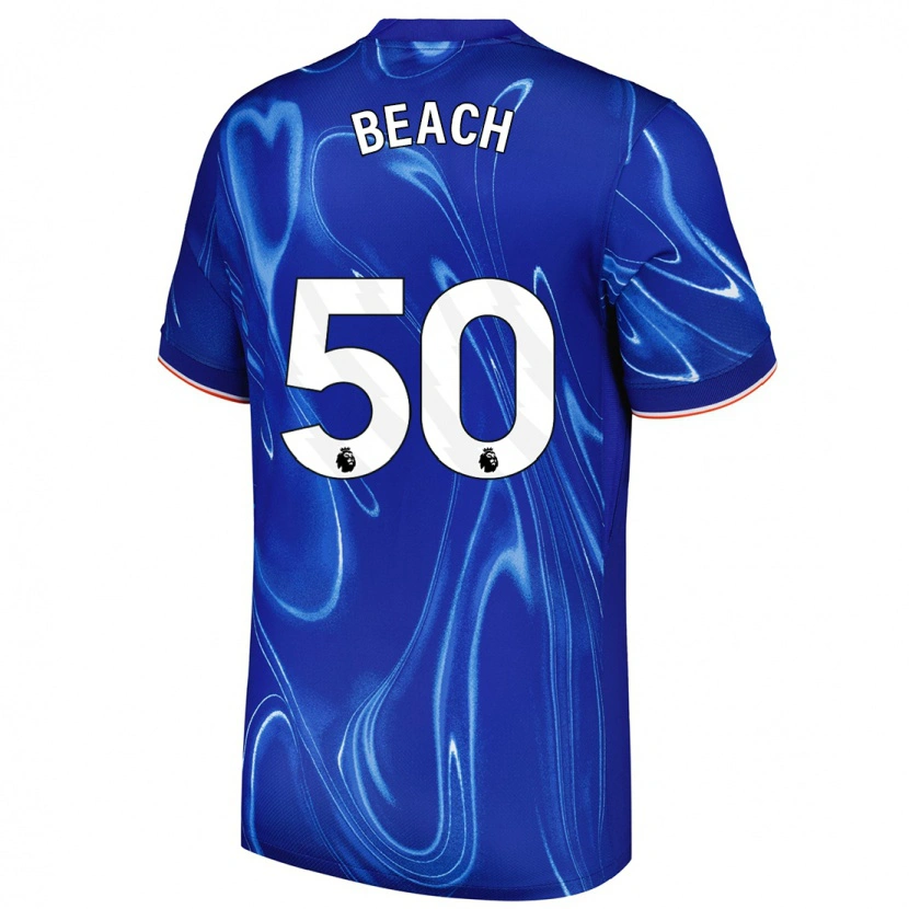 Danxen Niño Camiseta Eddie Beach #50 Azul Blanco 1ª Equipación 2024/25 La Camisa México