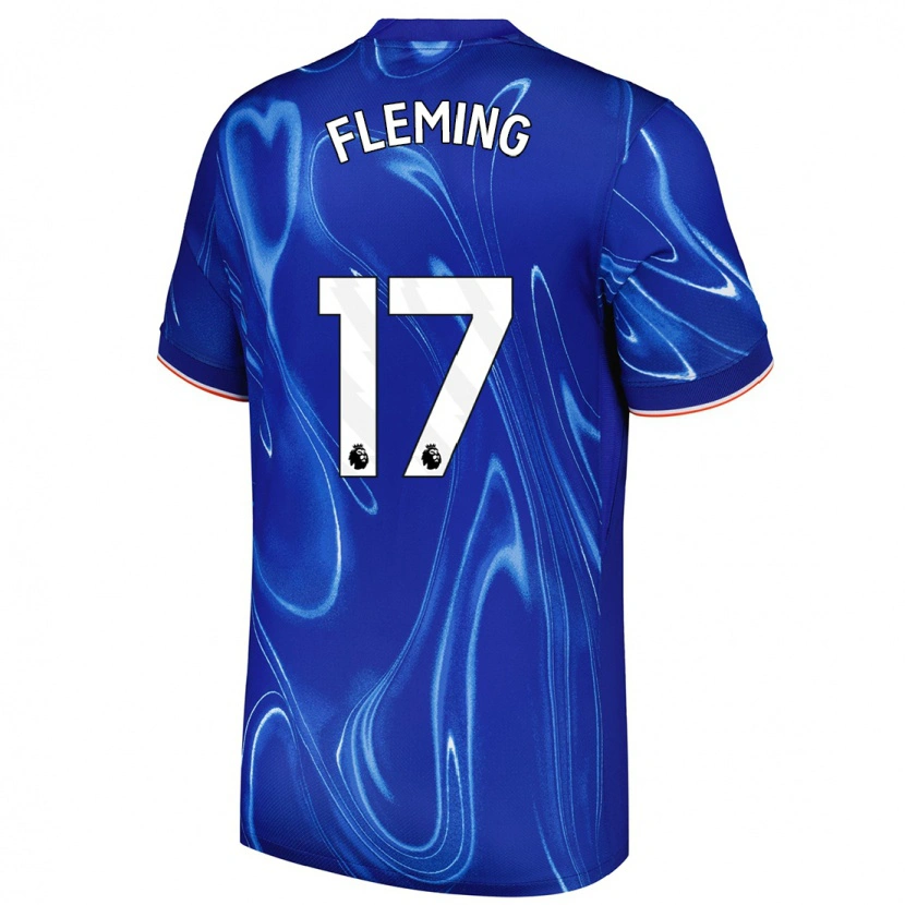 Danxen Niño Camiseta Jessie Fleming #17 Azul Blanco 1ª Equipación 2024/25 La Camisa México