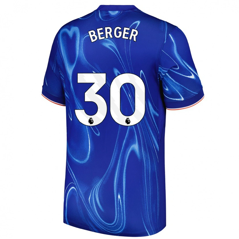 Danxen Niño Camiseta Ann-Katrin Berger #30 Azul Blanco 1ª Equipación 2024/25 La Camisa México
