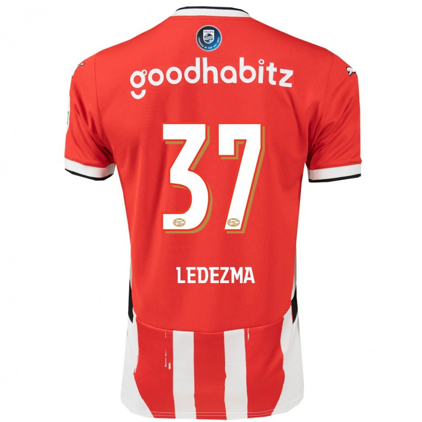 Danxen Niño Camiseta Richard Ledezma #37 Rojo Blanco 1ª Equipación 2024/25 La Camisa México