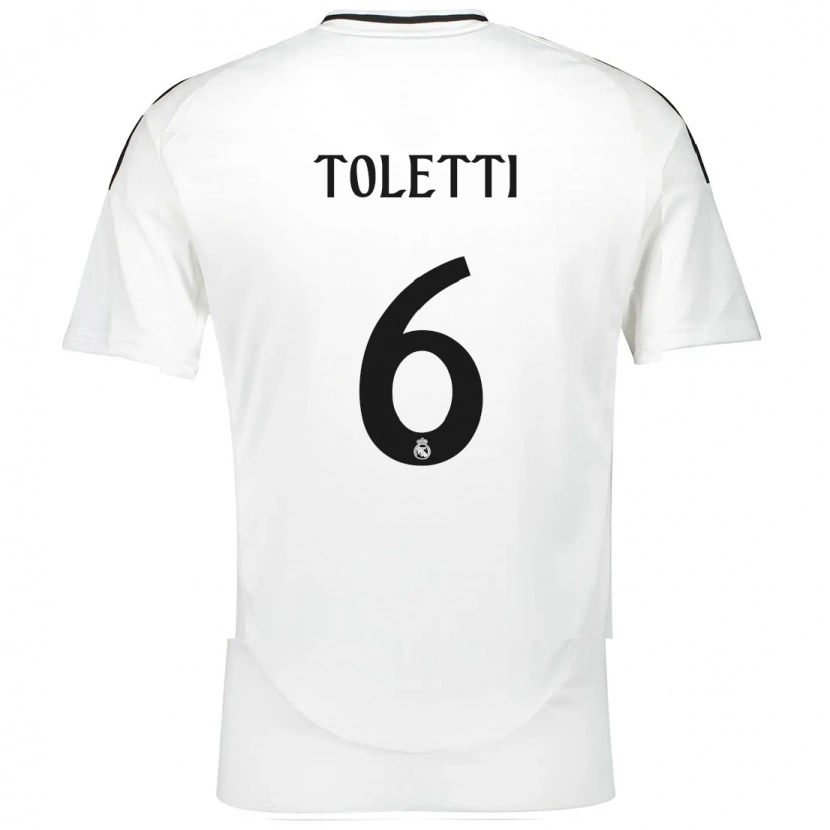 Danxen Niño Camiseta Sandie Toletti #6 Blanco 1ª Equipación 2024/25 La Camisa México