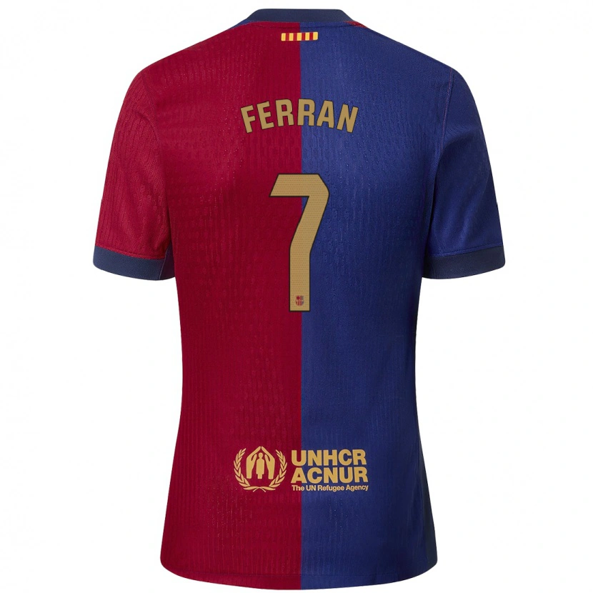 Danxen Niño Camiseta Ferran Torres #7 Azul Rojo 1ª Equipación 2024/25 La Camisa México