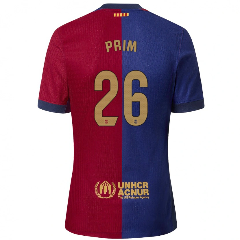 Danxen Niño Camiseta Pau Prim #26 Azul Rojo 1ª Equipación 2024/25 La Camisa México