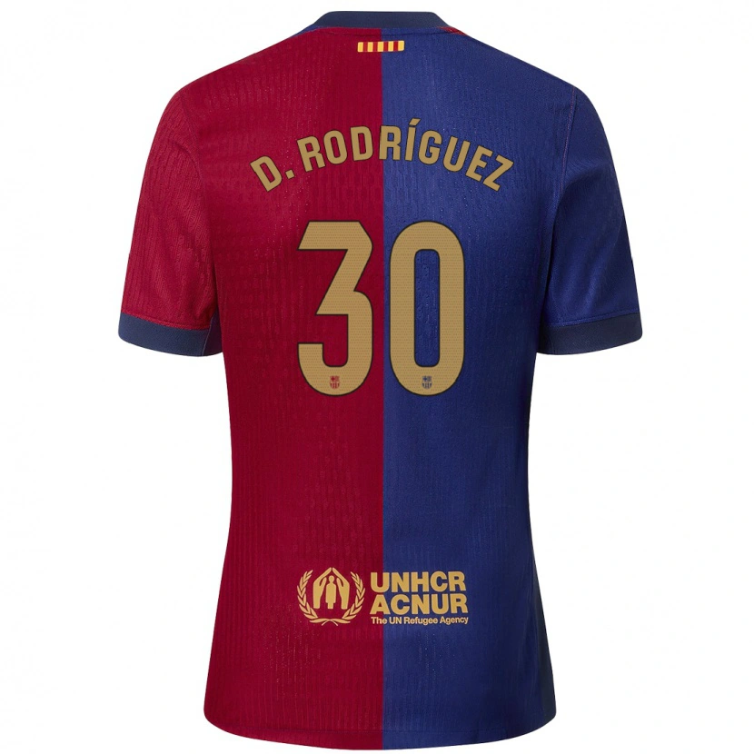 Danxen Niño Camiseta Dani Rodríguez #30 Azul Rojo 1ª Equipación 2024/25 La Camisa México