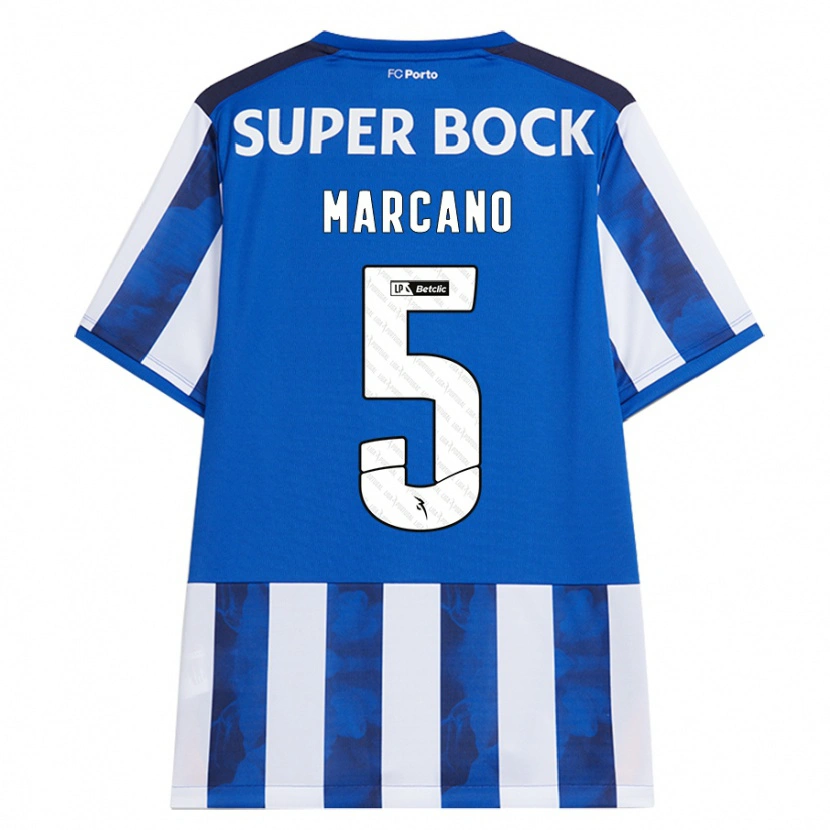 Danxen Niño Camiseta Iván Marcano #5 Azul Blanco 1ª Equipación 2024/25 La Camisa México