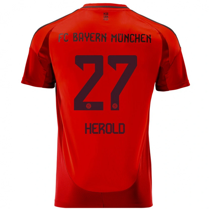 Danxen Niño Camiseta David Herold #27 Rojo 1ª Equipación 2024/25 La Camisa México