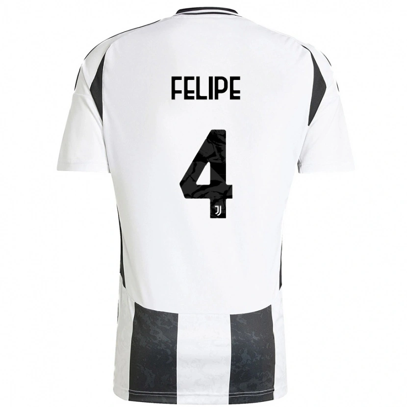 Danxen Niño Camiseta Pedro Felipe #4 Blanco Negro 1ª Equipación 2024/25 La Camisa México