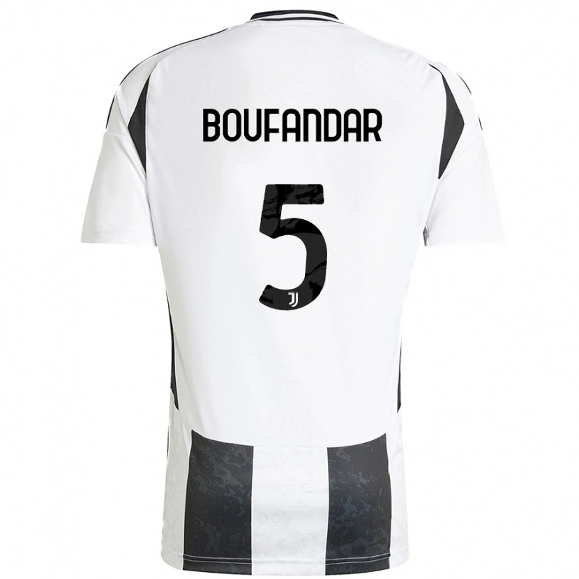 Danxen Niño Camiseta Adam Boufandar #5 Blanco Negro 1ª Equipación 2024/25 La Camisa México