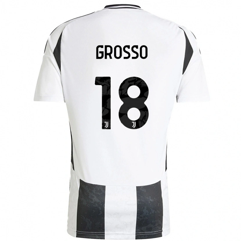 Danxen Niño Camiseta Filippo Grosso #18 Blanco Negro 1ª Equipación 2024/25 La Camisa México