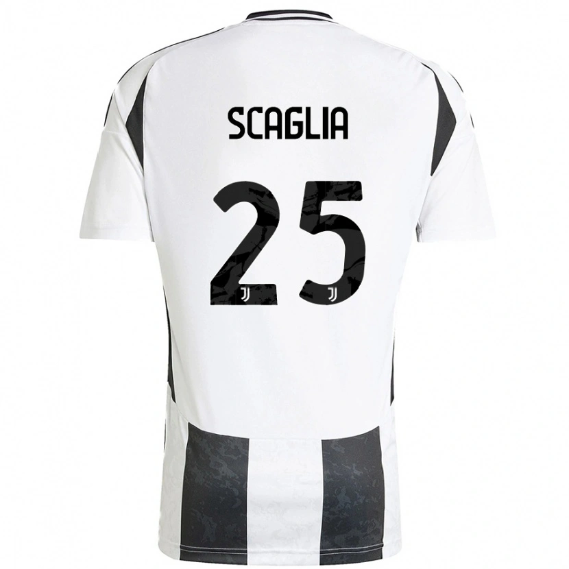 Danxen Niño Camiseta Simone Scaglia #25 Blanco Negro 1ª Equipación 2024/25 La Camisa México