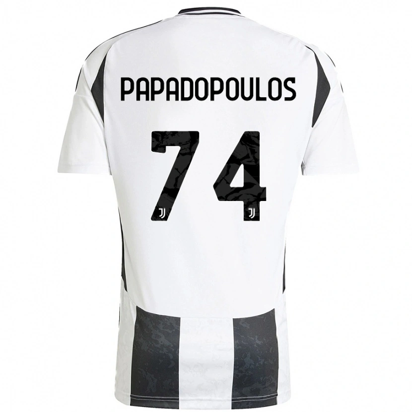 Danxen Niño Camiseta Christos Papadopoulos #74 Blanco Negro 1ª Equipación 2024/25 La Camisa México