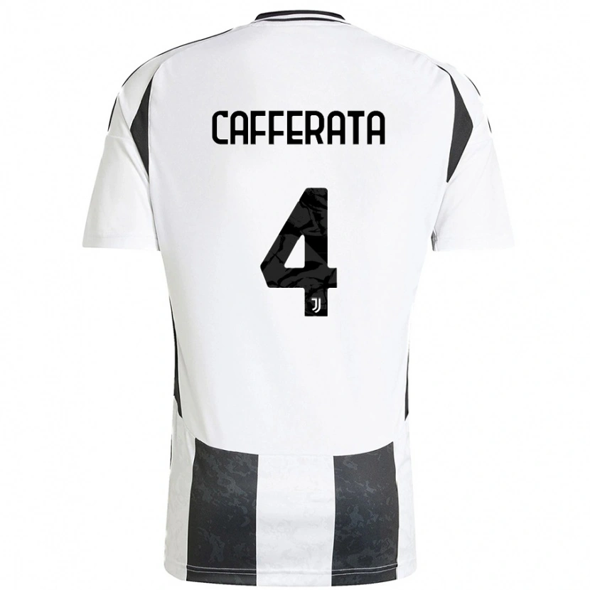 Danxen Niño Camiseta Federica Cafferata #4 Blanco Negro 1ª Equipación 2024/25 La Camisa México