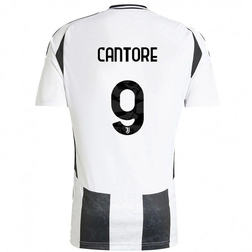 Danxen Niño Camiseta Sofia Cantore #9 Blanco Negro 1ª Equipación 2024/25 La Camisa México