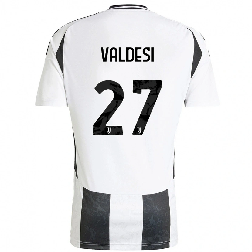Danxen Niño Camiseta Andrea Valdesi #27 Blanco Negro 1ª Equipación 2024/25 La Camisa México