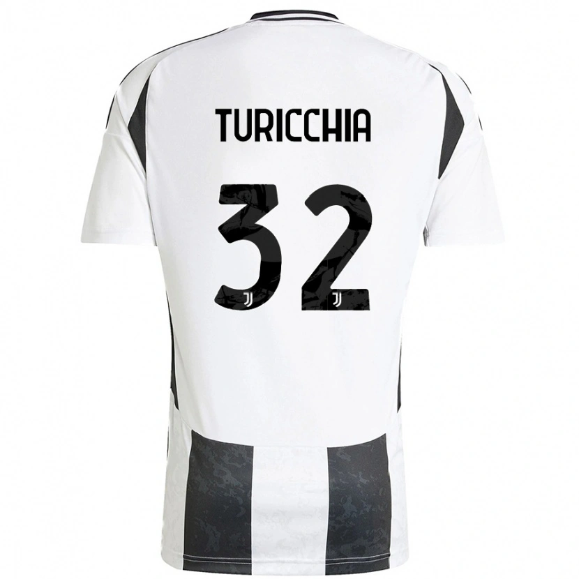 Danxen Niño Camiseta Riccardo Turicchia #32 Blanco Negro 1ª Equipación 2024/25 La Camisa México