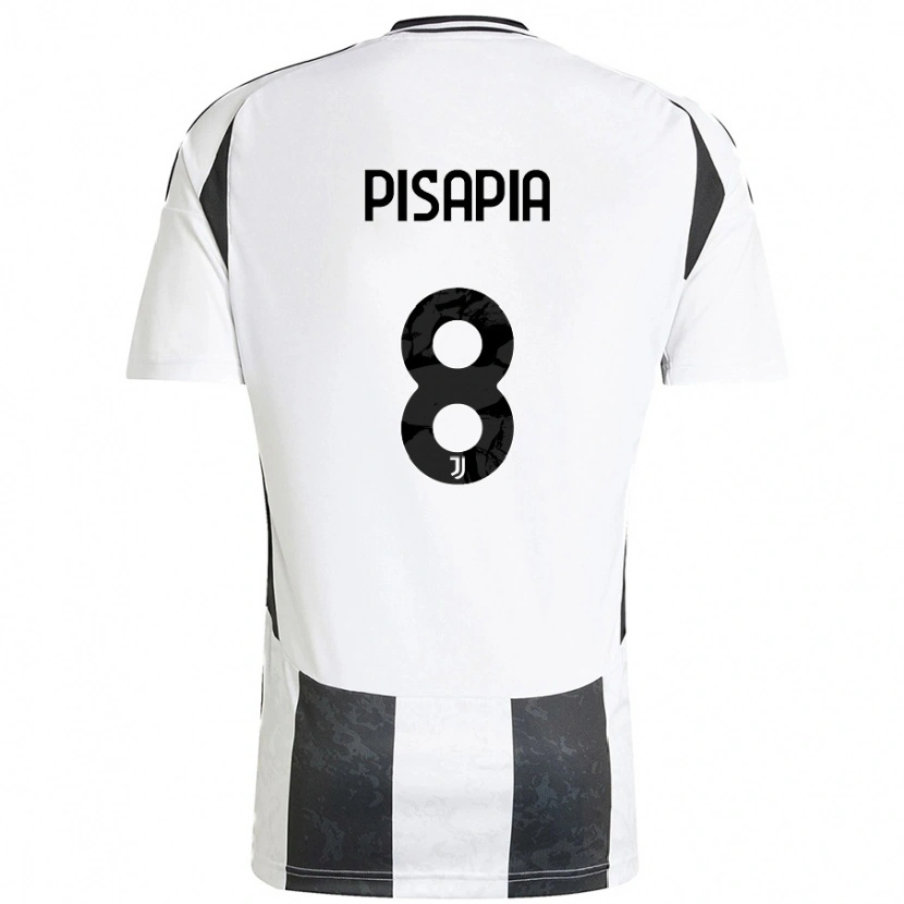 Danxen Niño Camiseta Luciano Pisapia #8 Blanco Negro 1ª Equipación 2024/25 La Camisa México