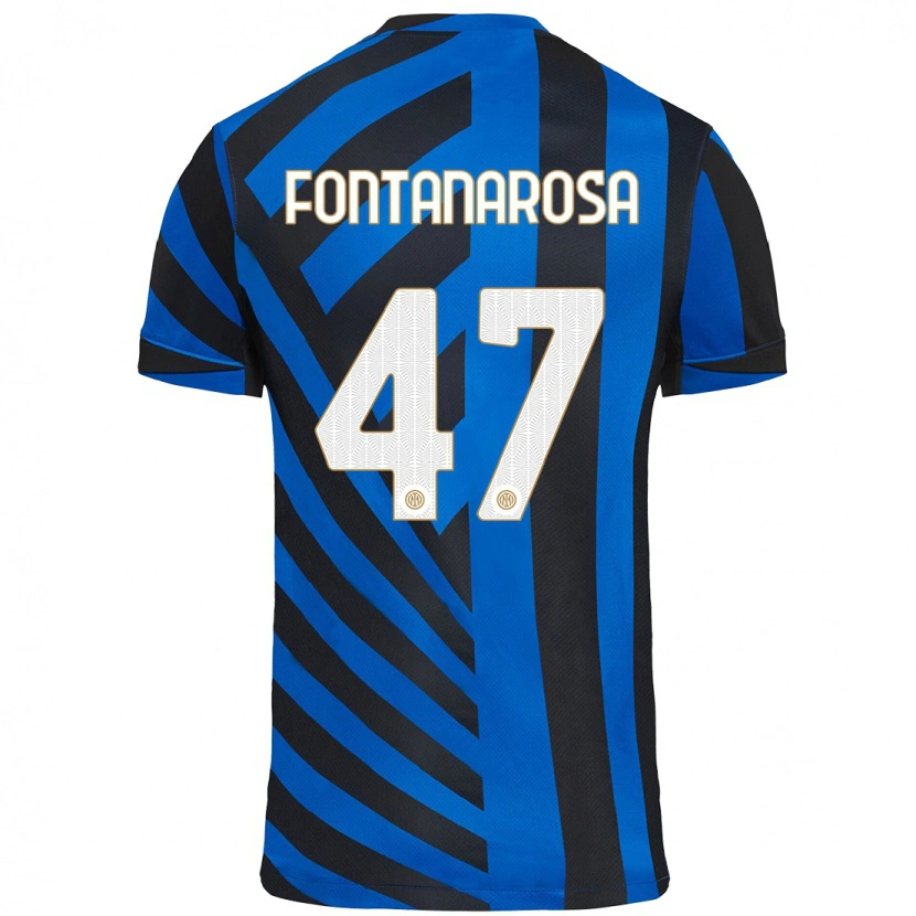 Danxen Niño Camiseta Alessandro Fontanarosa #47 Azul Negro 1ª Equipación 2024/25 La Camisa México