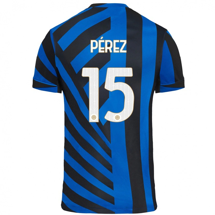 Danxen Niño Camiseta Álex Pérez #15 Azul Negro 1ª Equipación 2024/25 La Camisa México