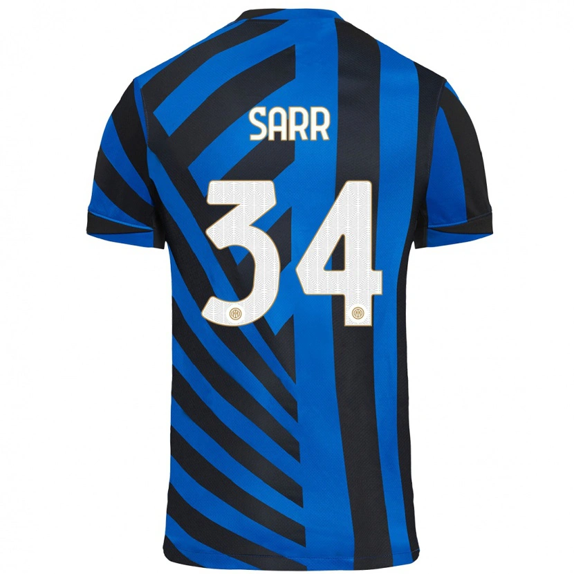 Danxen Niño Camiseta Amadou Sarr #34 Azul Negro 1ª Equipación 2024/25 La Camisa México
