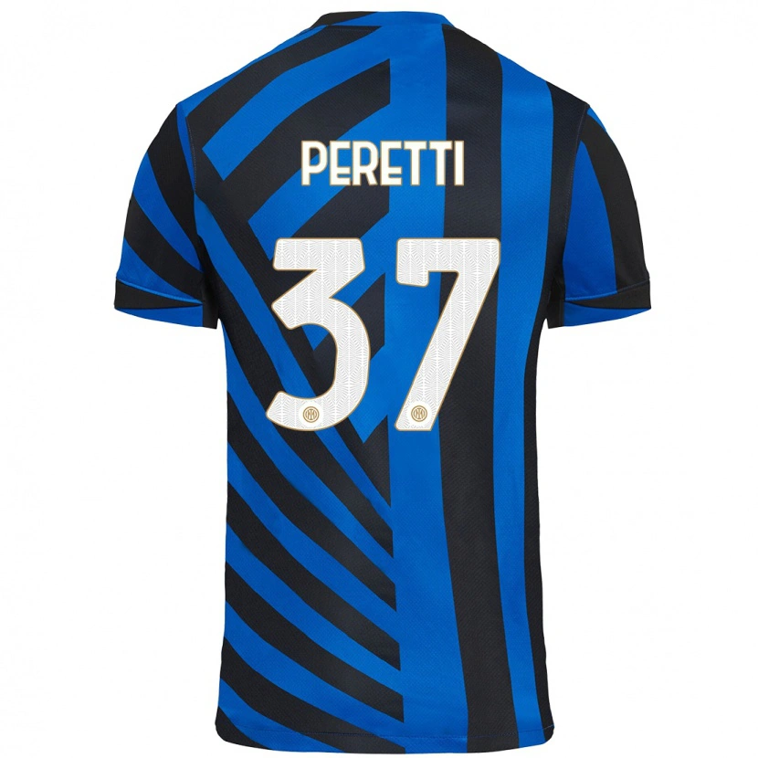 Danxen Niño Camiseta Lorenzo Peretti #37 Azul Negro 1ª Equipación 2024/25 La Camisa México