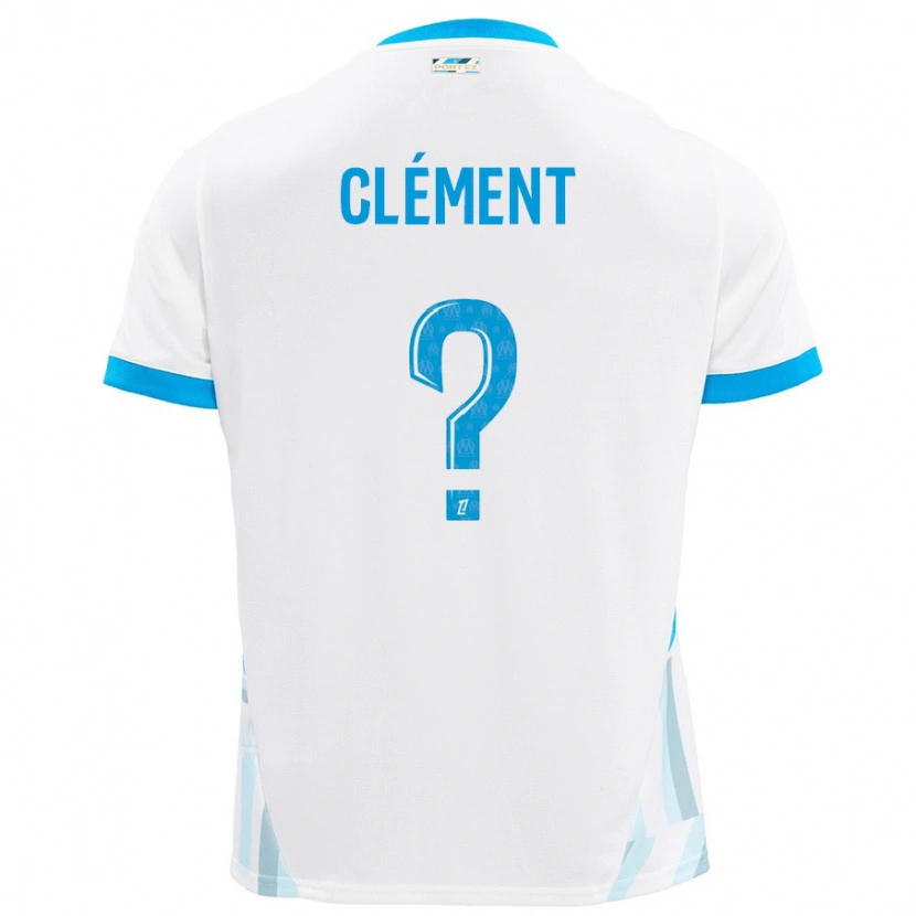 Danxen Niño Camiseta Mathis Clément #0 Blanco Azul Cielo 1ª Equipación 2024/25 La Camisa México
