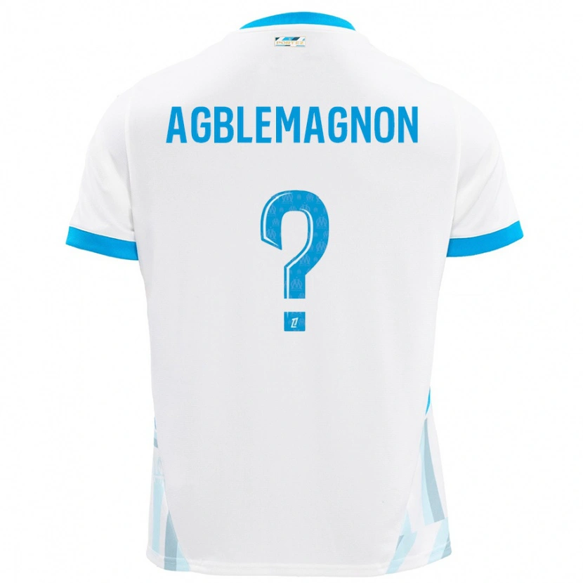 Danxen Niño Camiseta Jordan Agblemagnon #0 Blanco Azul Cielo 1ª Equipación 2024/25 La Camisa México