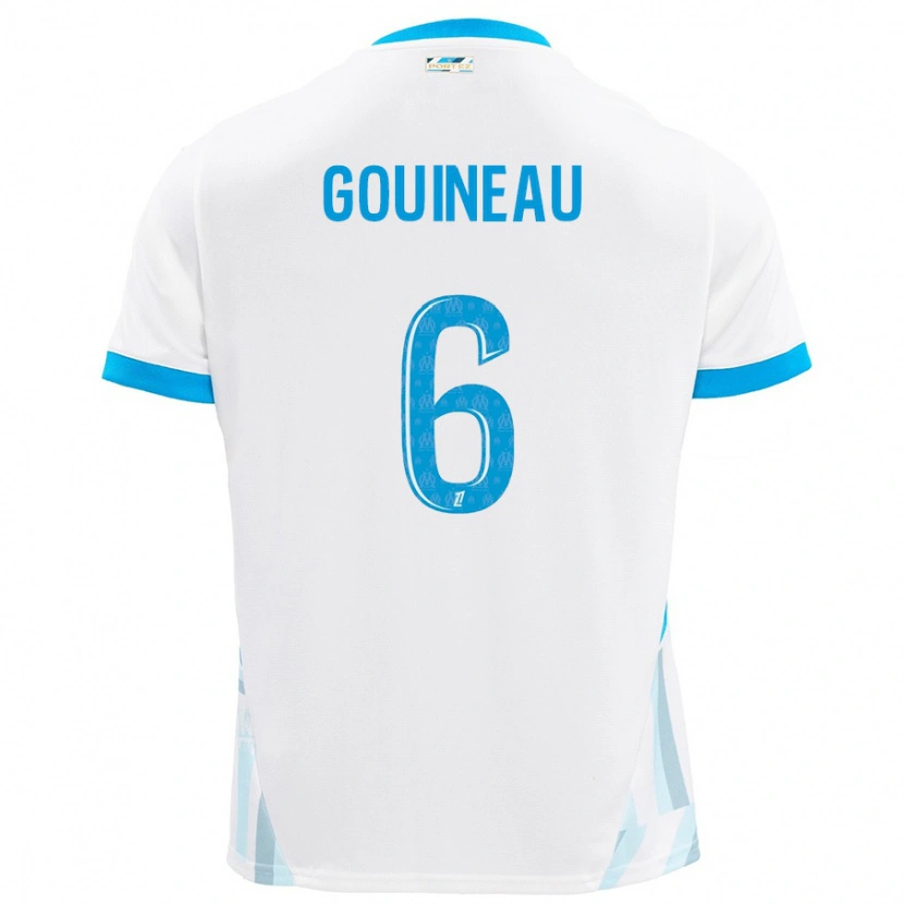 Danxen Niño Camiseta Coline Gouineau #6 Blanco Azul Cielo 1ª Equipación 2024/25 La Camisa México