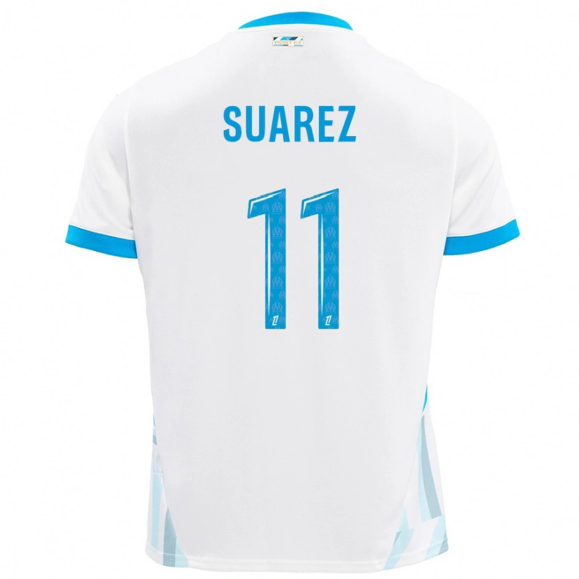 Danxen Niño Camiseta Luis Suarez #11 Blanco Azul Cielo 1ª Equipación 2024/25 La Camisa México