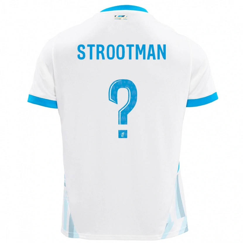 Danxen Niño Camiseta Kevin Strootman #0 Blanco Azul Cielo 1ª Equipación 2024/25 La Camisa México