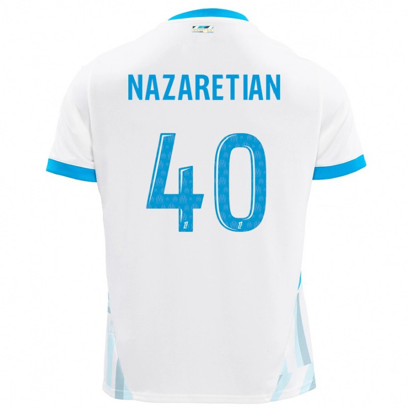Danxen Niño Camiseta Manuel Nazaretian #40 Blanco Azul Cielo 1ª Equipación 2024/25 La Camisa México