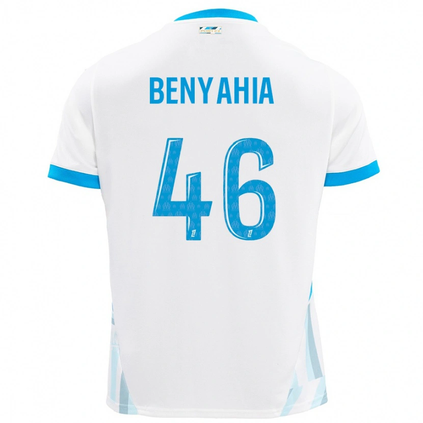 Danxen Niño Camiseta Aylan Benyahia-Tani #46 Blanco Azul Cielo 1ª Equipación 2024/25 La Camisa México