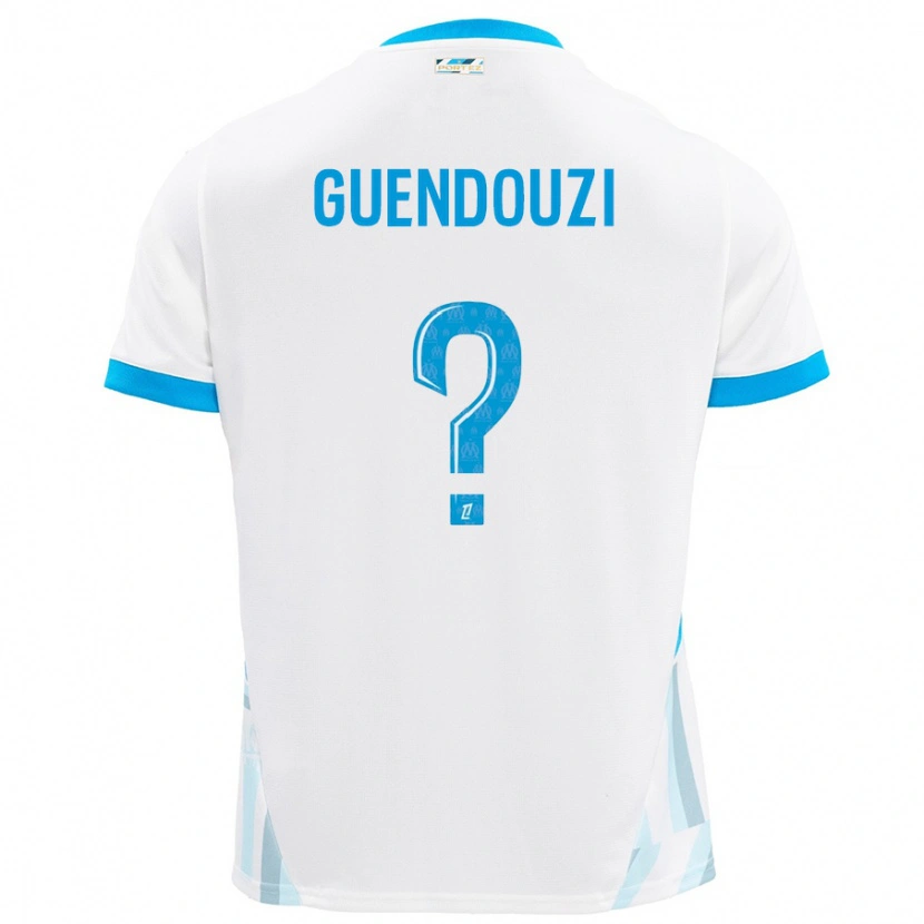 Danxen Niño Camiseta Milan Guendouzi #0 Blanco Azul Cielo 1ª Equipación 2024/25 La Camisa México