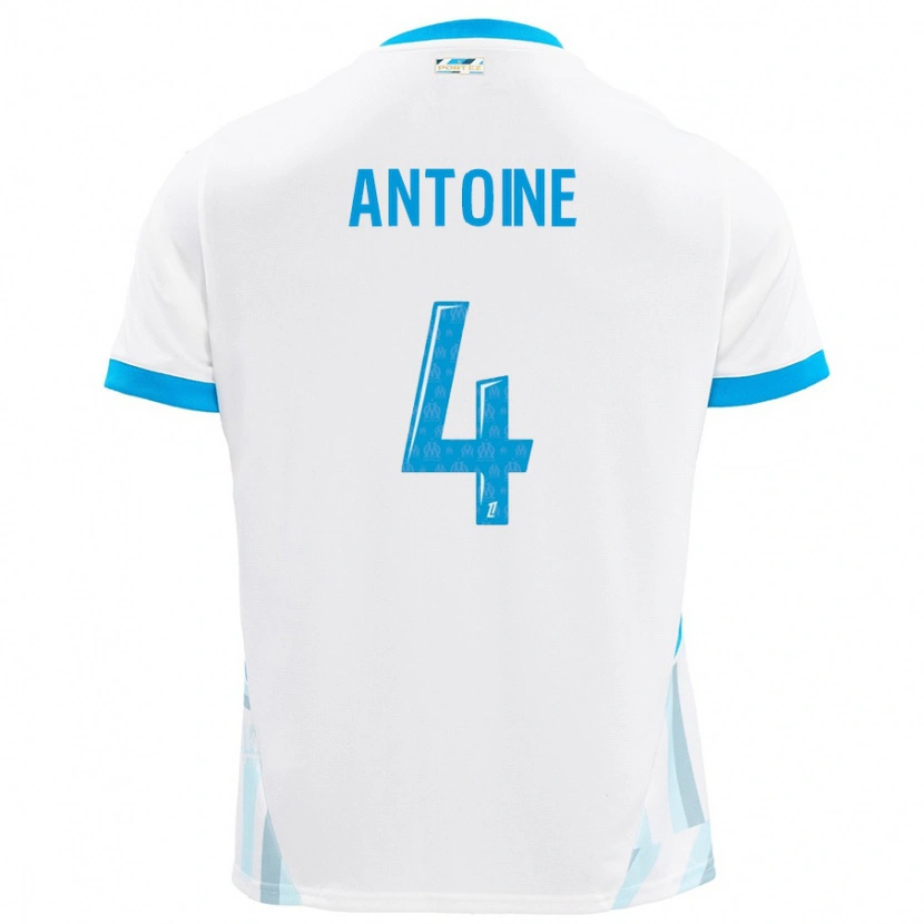 Danxen Niño Camiseta Maud Antoine #4 Blanco Azul Cielo 1ª Equipación 2024/25 La Camisa México