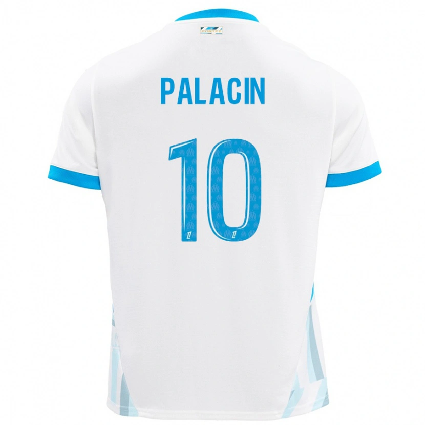 Danxen Niño Camiseta Sara Palacin #10 Blanco Azul Cielo 1ª Equipación 2024/25 La Camisa México