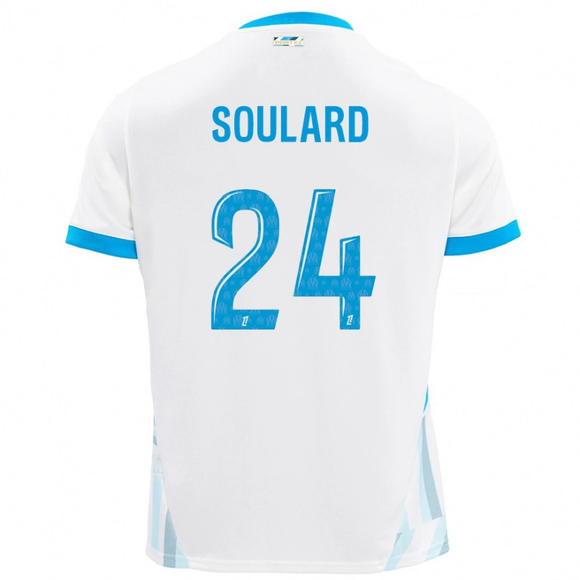 Danxen Niño Camiseta Amandine Soulard #24 Blanco Azul Cielo 1ª Equipación 2024/25 La Camisa México