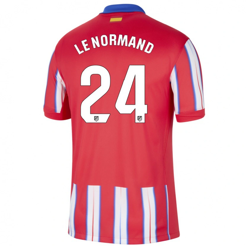 Danxen Niño Camiseta Robin Le Normand #24 Rojo Blanco Azul 1ª Equipación 2024/25 La Camisa México