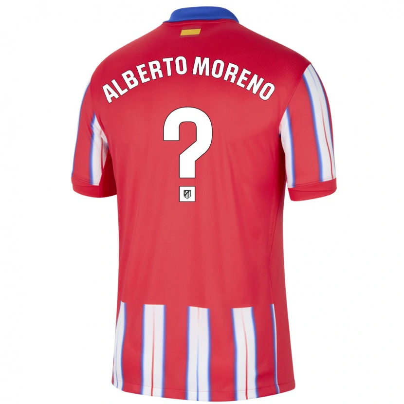 Danxen Niño Camiseta Alberto Moreno #0 Rojo Blanco Azul 1ª Equipación 2024/25 La Camisa México