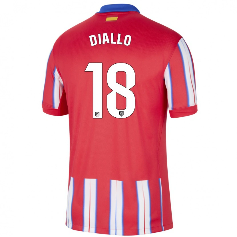Danxen Niño Camiseta Selu Diallo #18 Rojo Blanco Azul 1ª Equipación 2024/25 La Camisa México