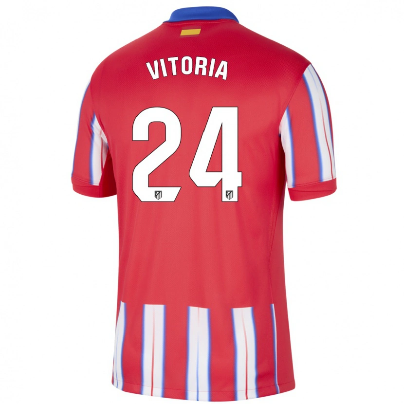 Danxen Niño Camiseta Ana Vitória #24 Rojo Blanco Azul 1ª Equipación 2024/25 La Camisa México